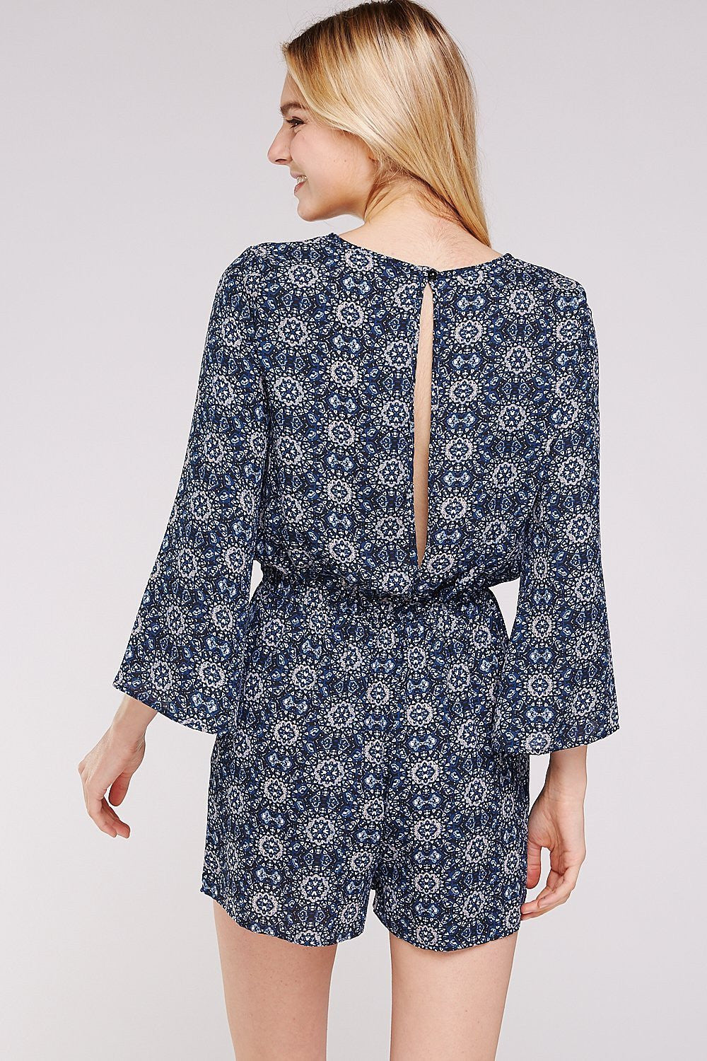 Floral Bell Sleeve Women's Romper