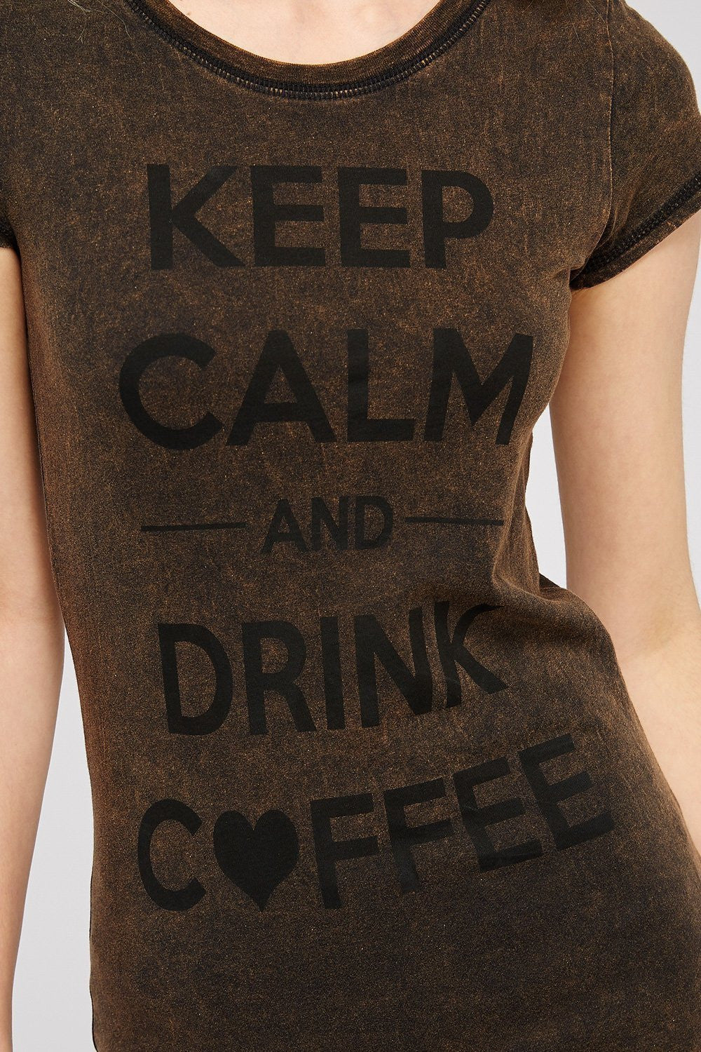 Rusty Brown Mineral Washed Short Sleeve Crew Neck