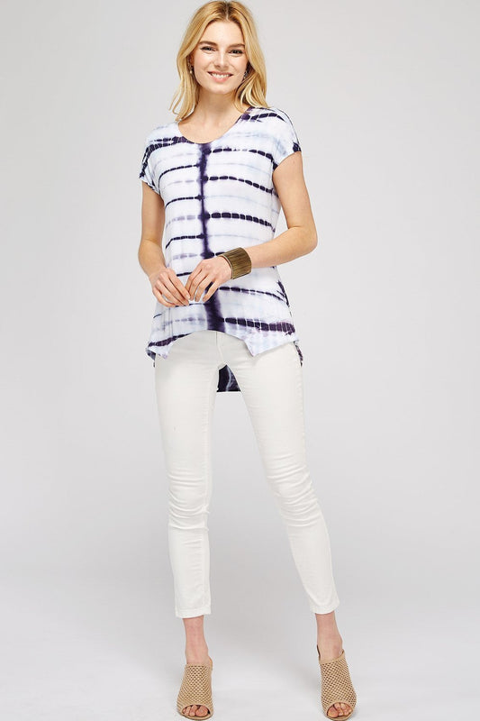 Violet & White Ossified Tie Dye - Women's Short Sleeve