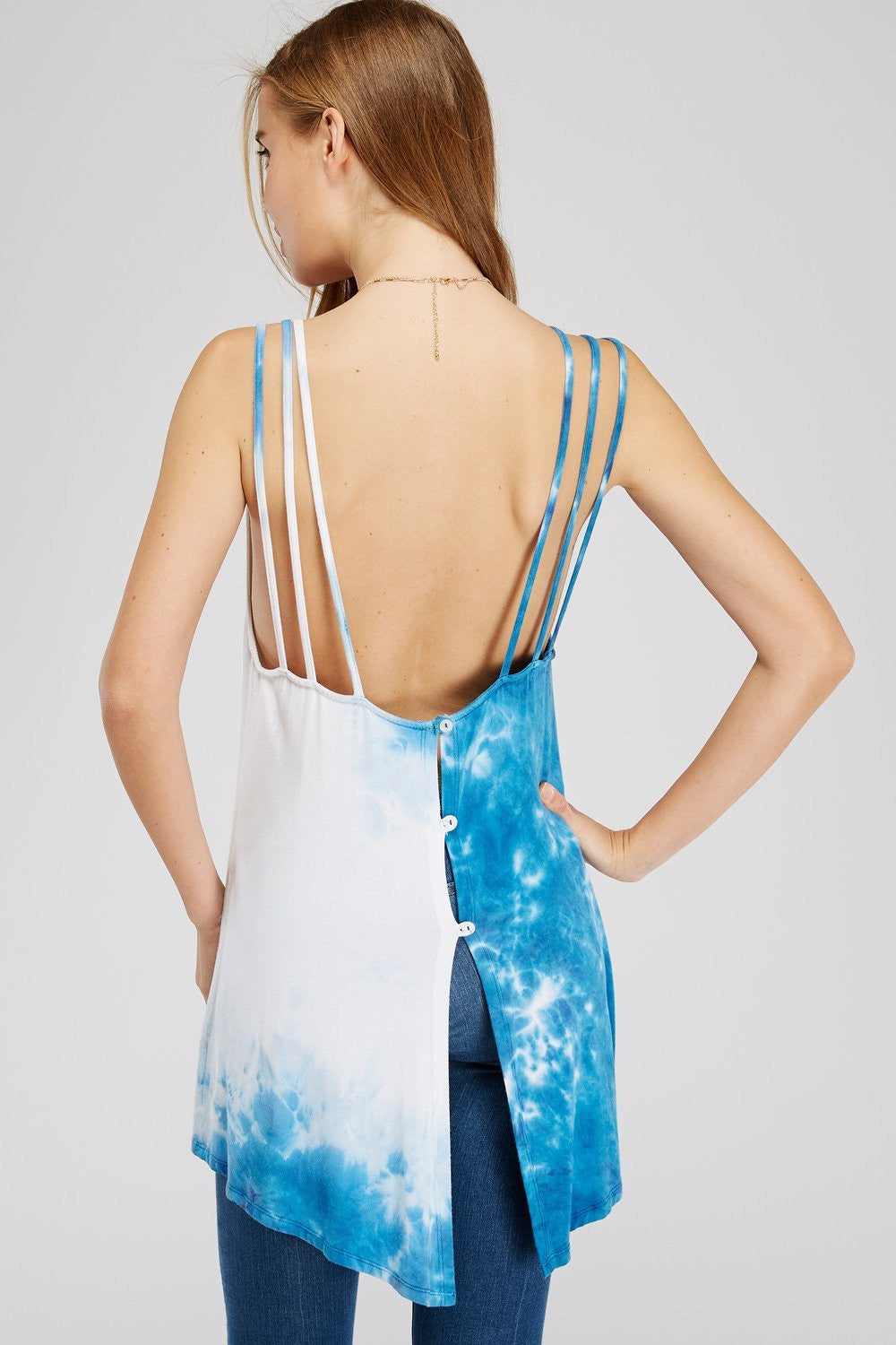 Sky Blue Cloud Women's Tie Dye Tank Top