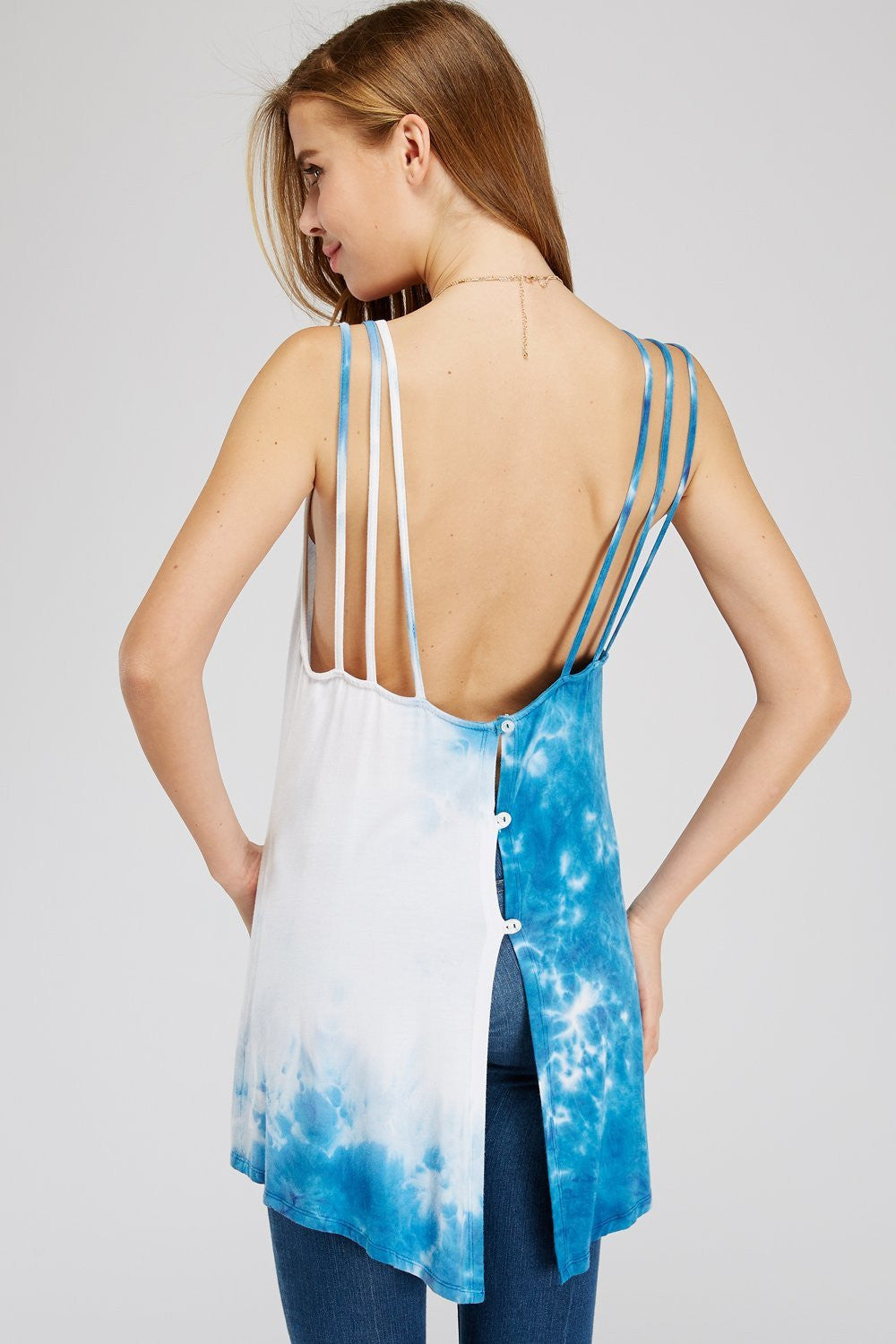 Sky Blue Cloud Women's Tie Dye Tank Top