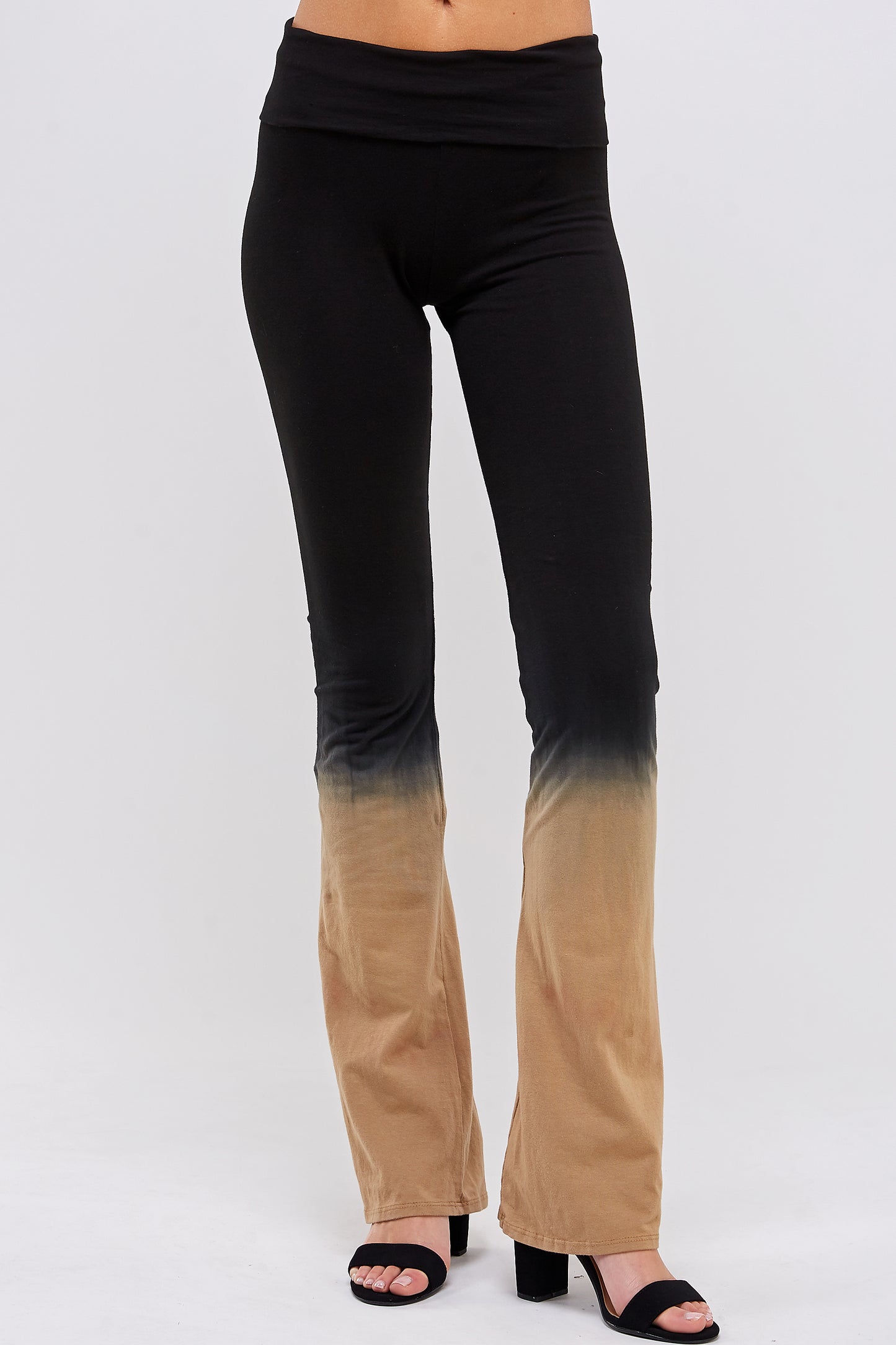 Yoga Pant Women Leggings - Tie Dye Fold Waistband Pants