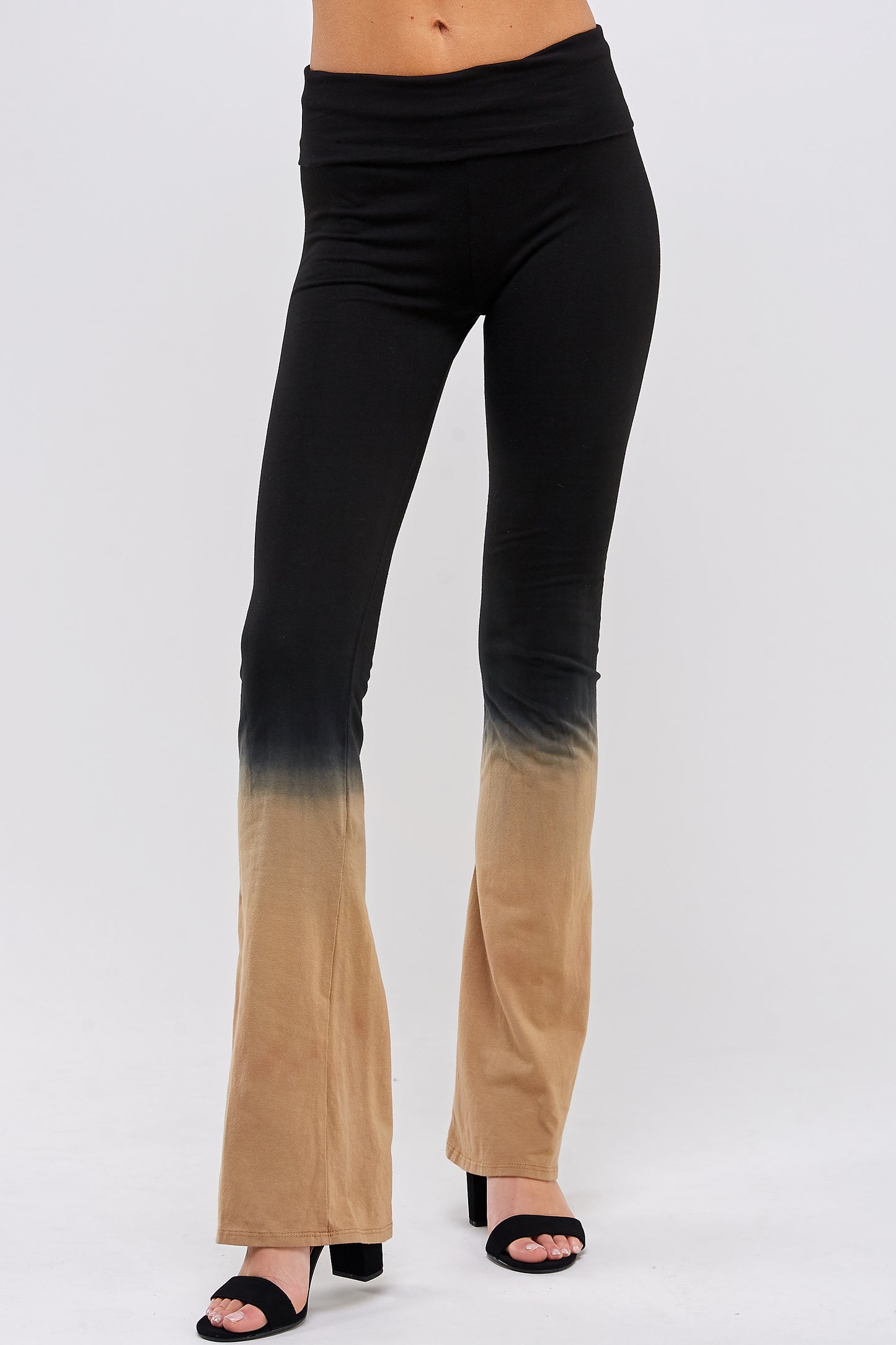 Yoga Pant Women Leggings - Tie Dye Fold Waistband Pants
