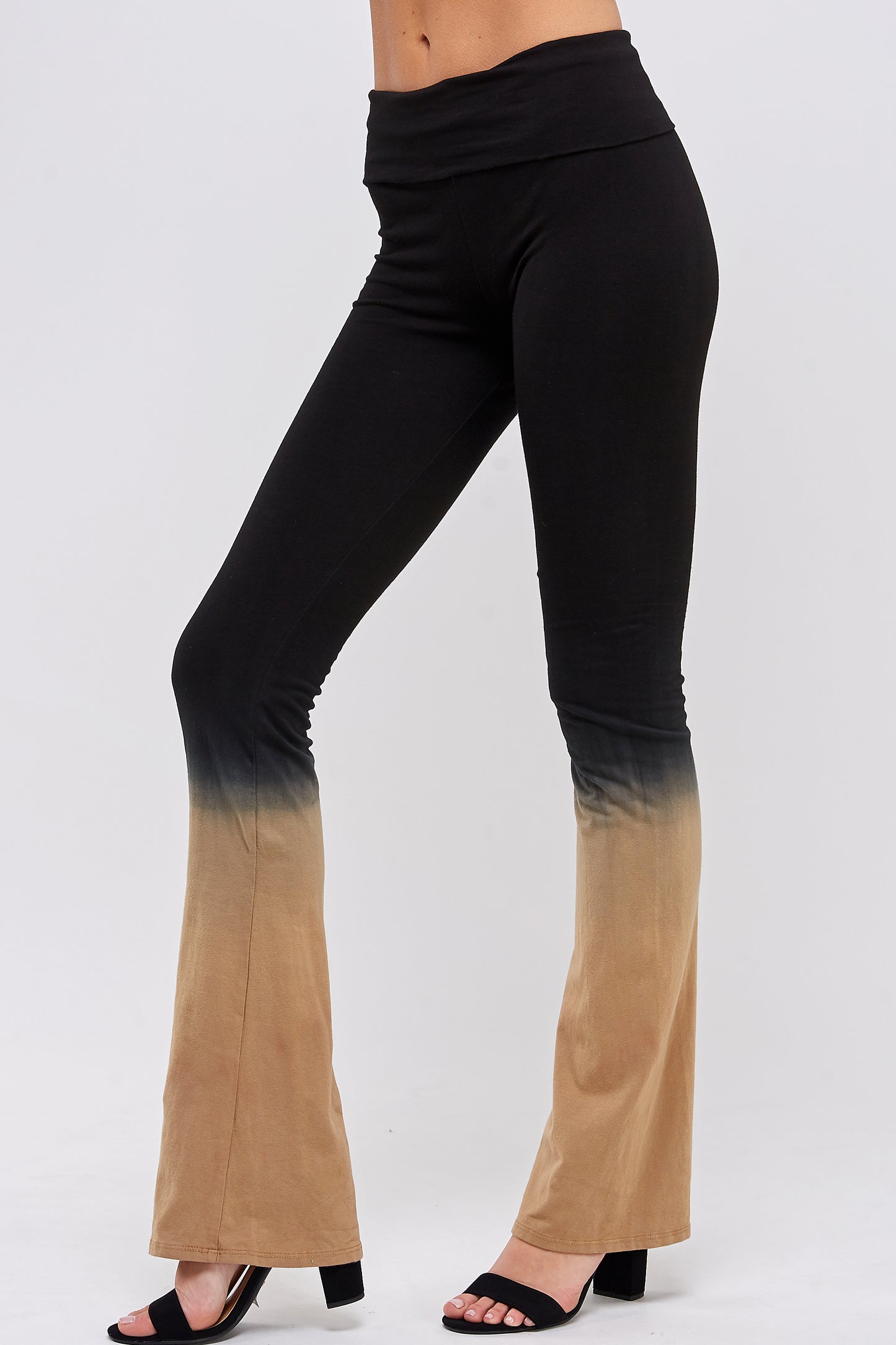 Yoga Pant Women Leggings - Tie Dye Fold Waistband Pants