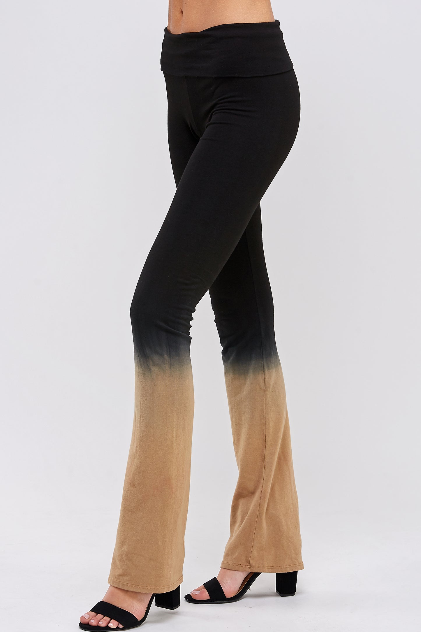 Yoga Pant Women Leggings - Tie Dye Fold Waistband Pants