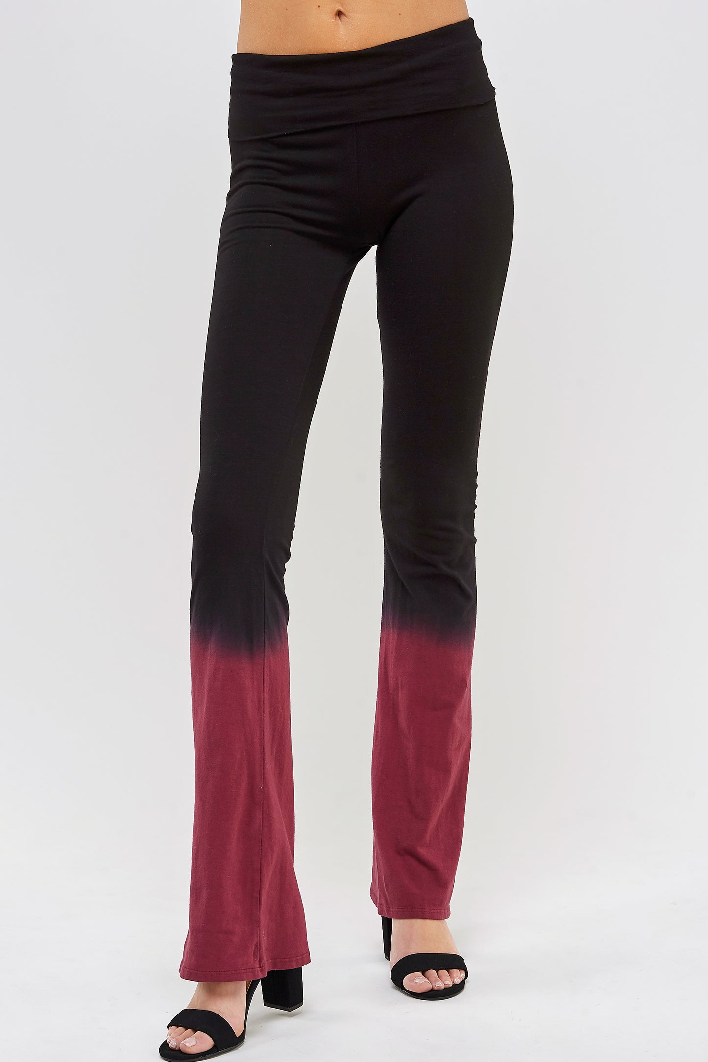 Yoga Pant Women Leggings - Tie Dye Fold Waistband Pants