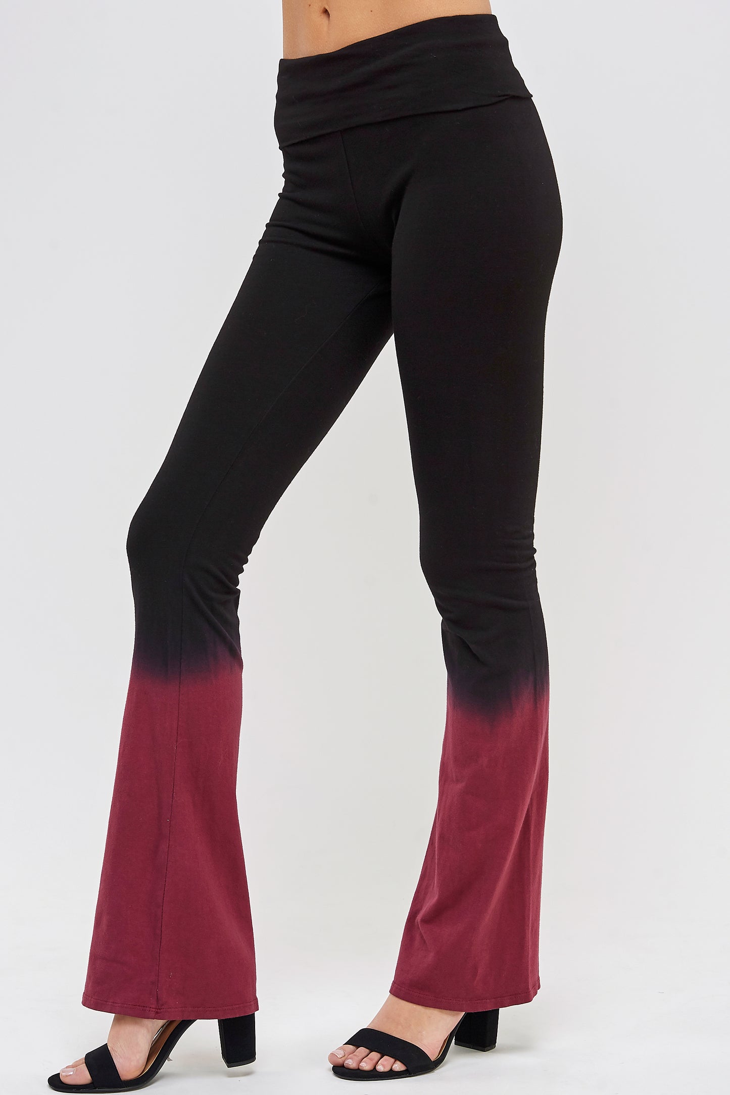 Yoga Pant Women Leggings - Tie Dye Fold Waistband Pants