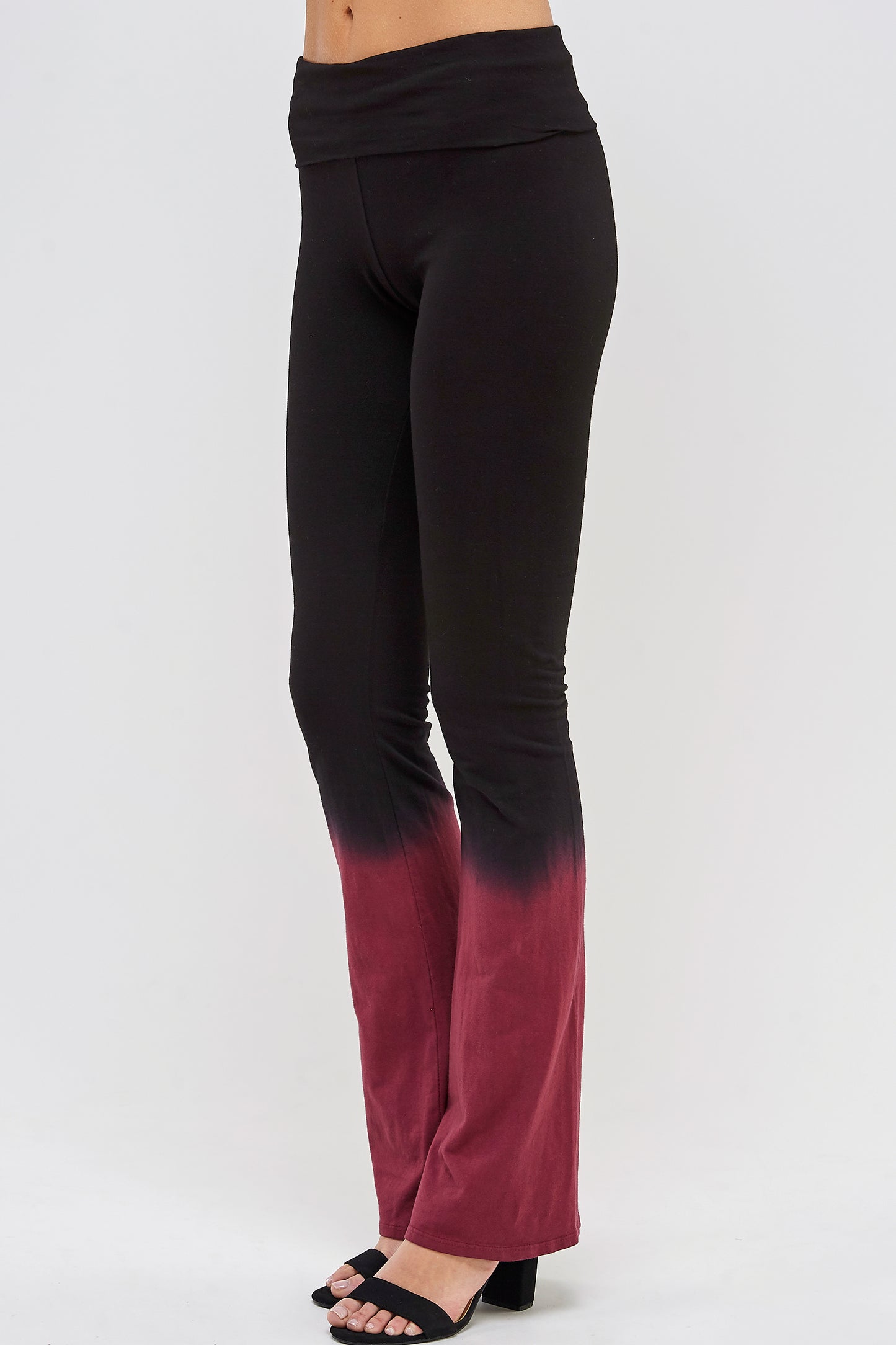 Yoga Pant Women Leggings - Tie Dye Fold Waistband Pants
