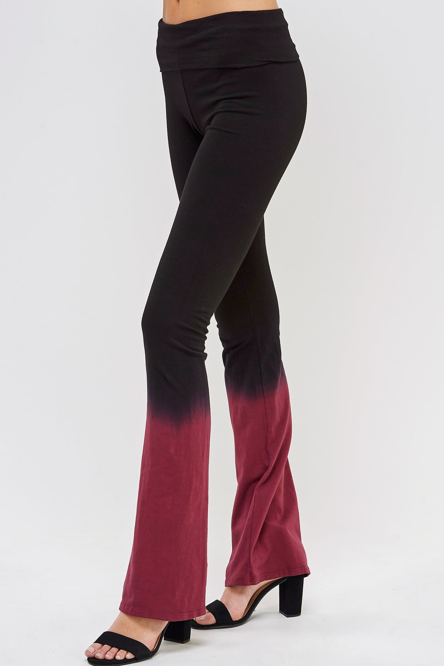 Yoga Pant Women Leggings - Tie Dye Fold Waistband Pants