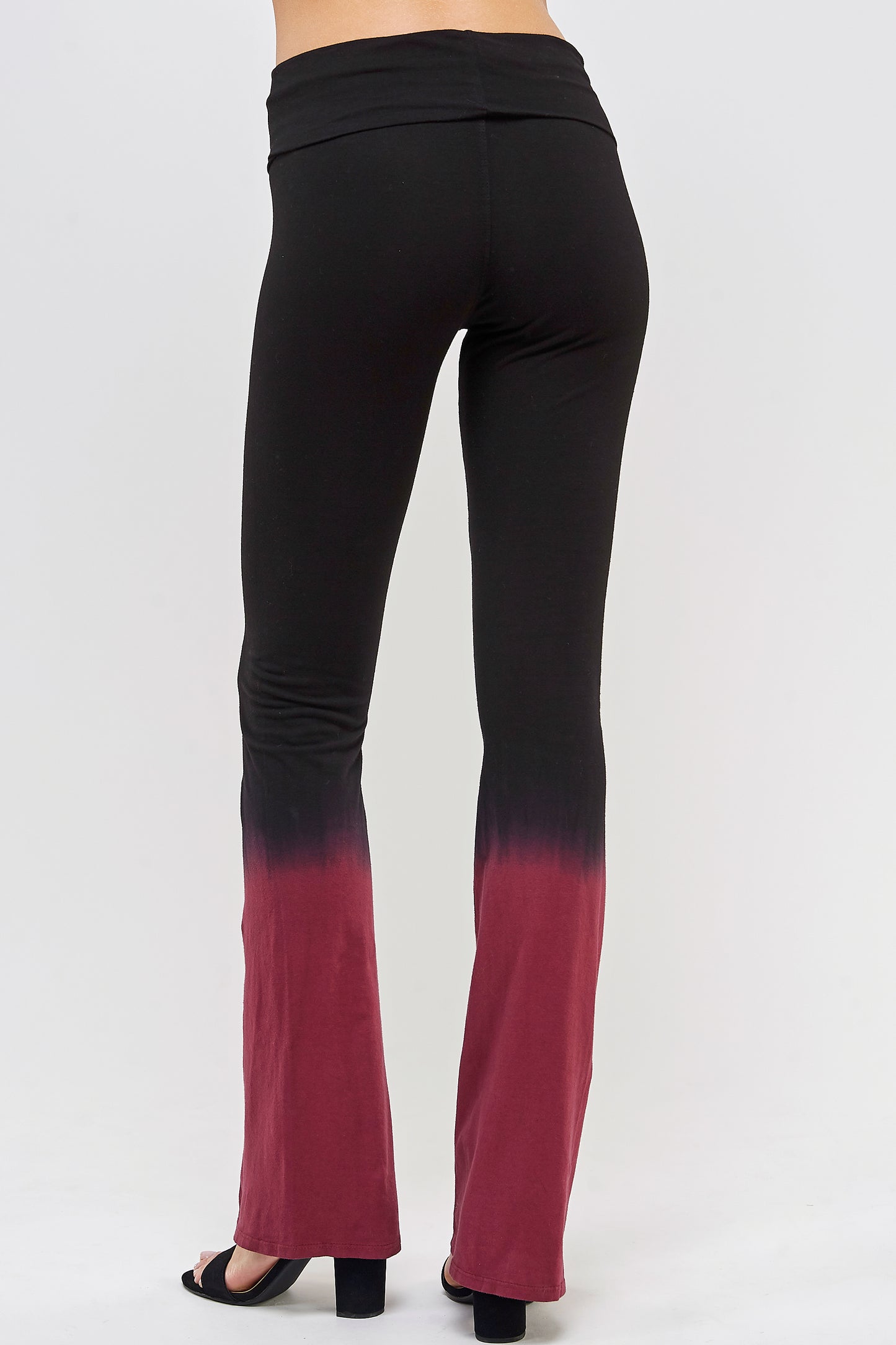 Yoga Pant Women Leggings - Tie Dye Fold Waistband Pants