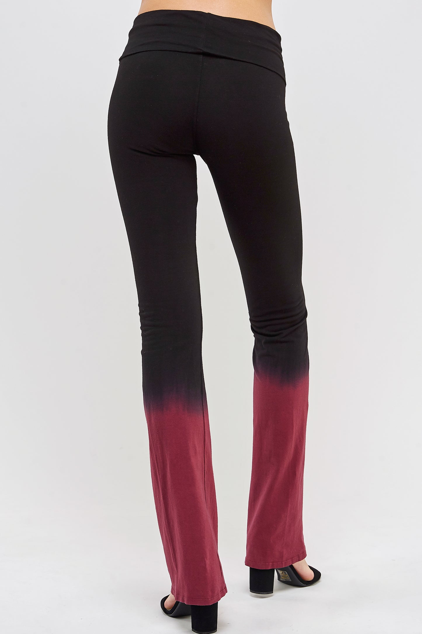 Yoga Pant Women Leggings - Tie Dye Fold Waistband Pants
