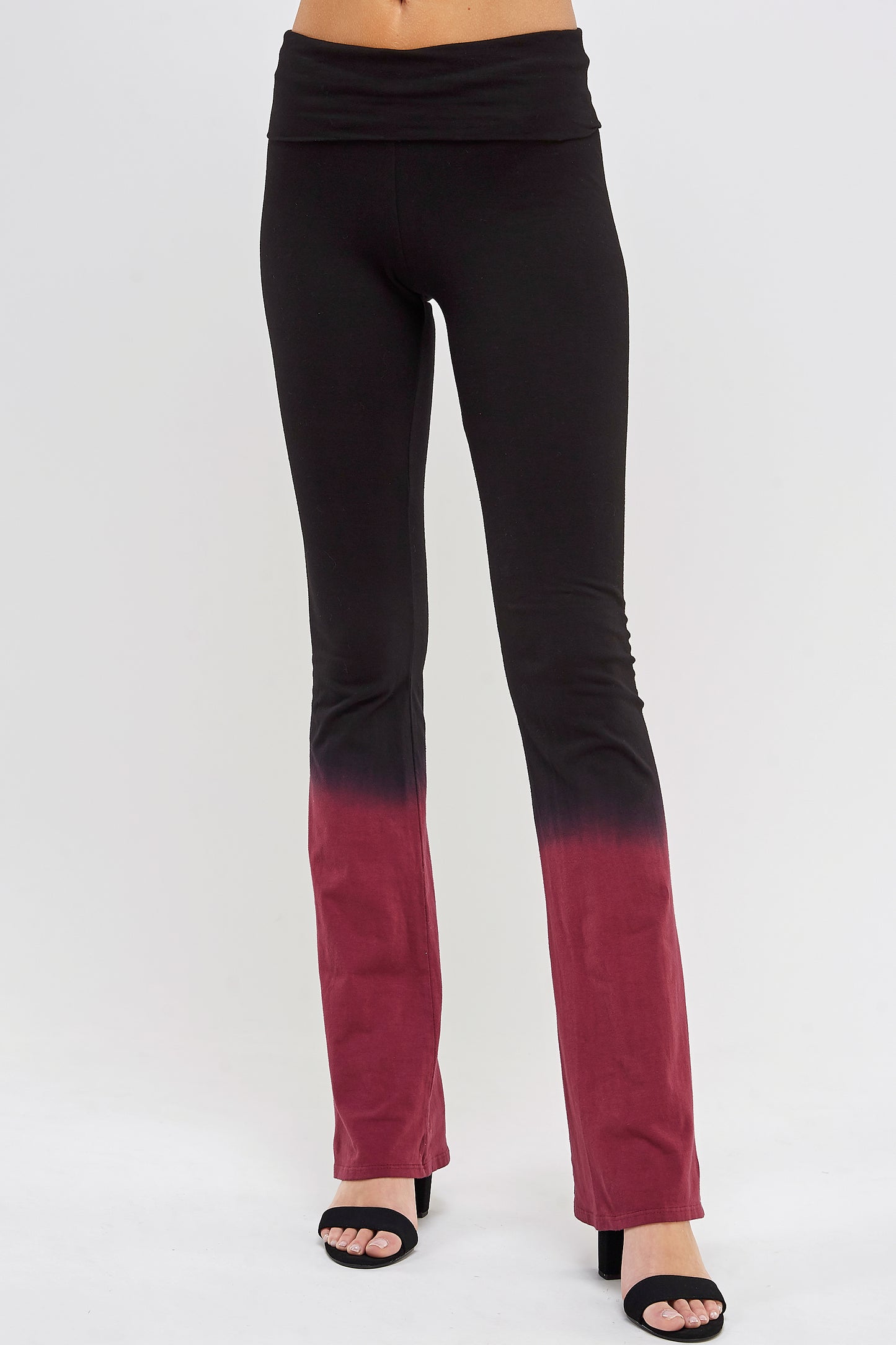 Yoga Pant Women Leggings - Tie Dye Fold Waistband Pants