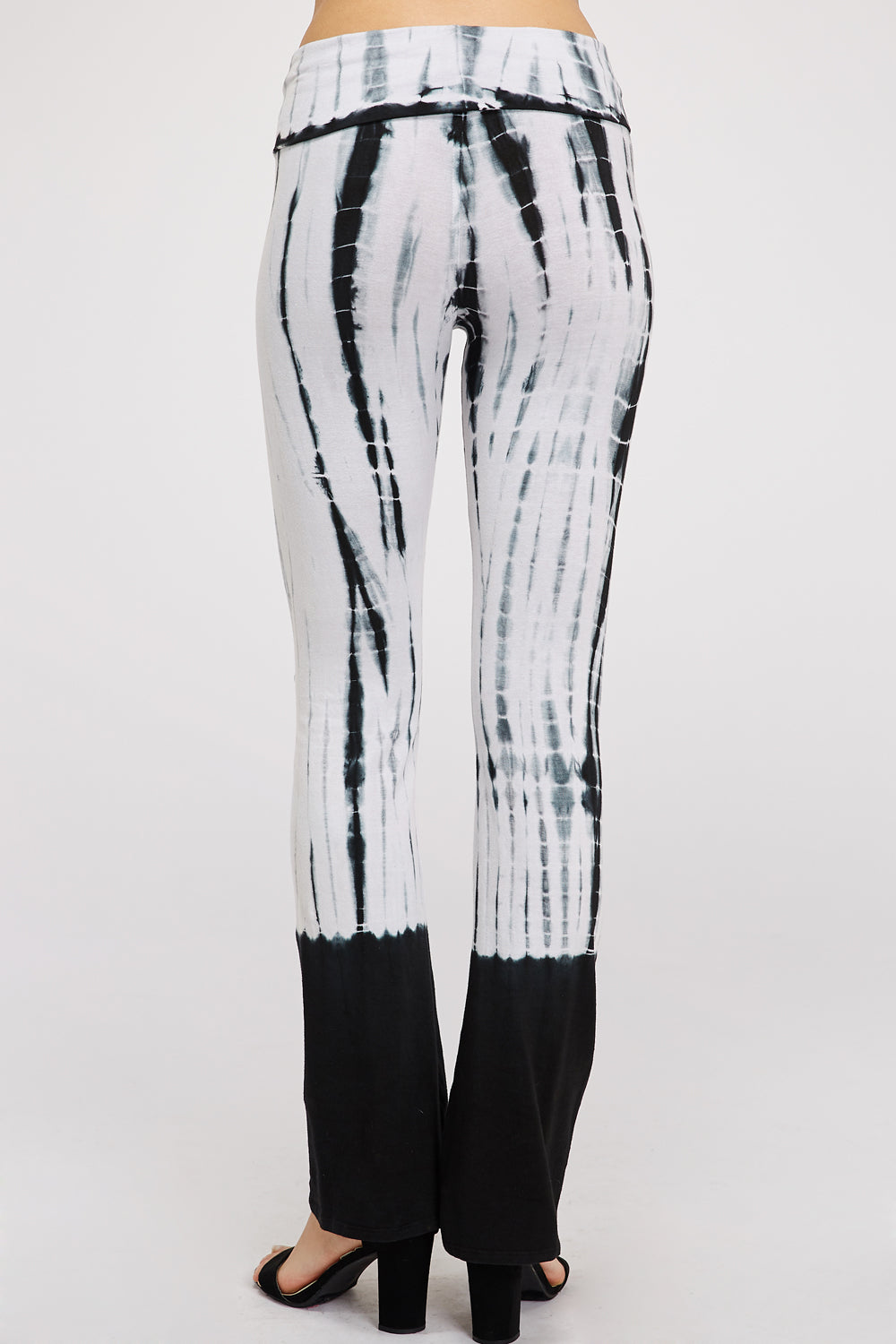 Black and White Bamboo Tie-Dye Pants For Women