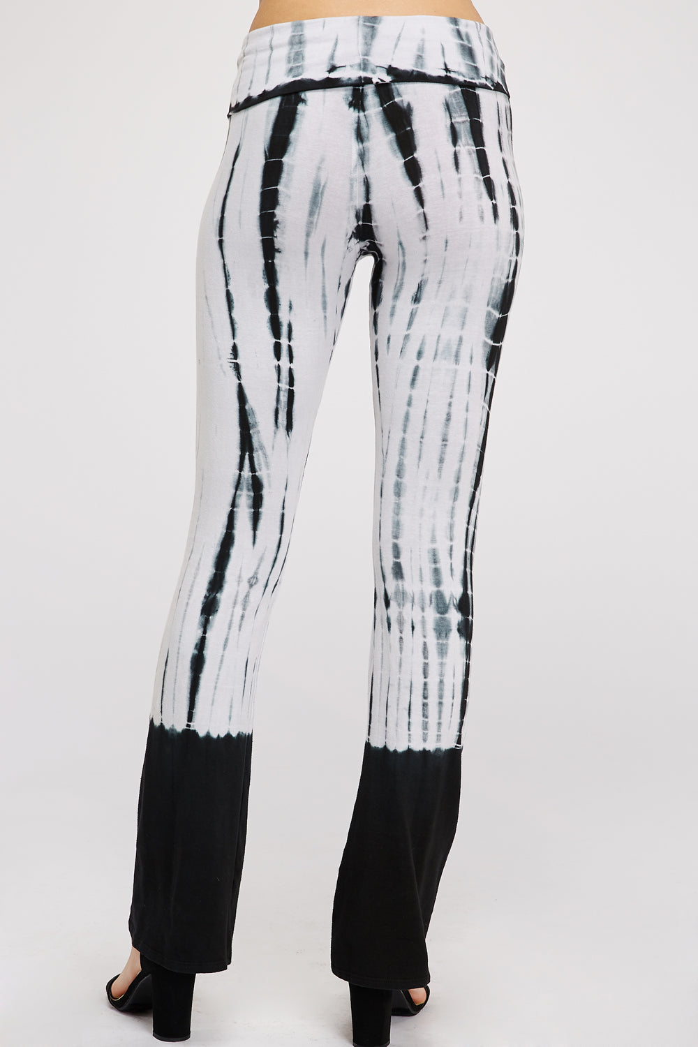 Black and White Bamboo Tie-Dye Pants For Women