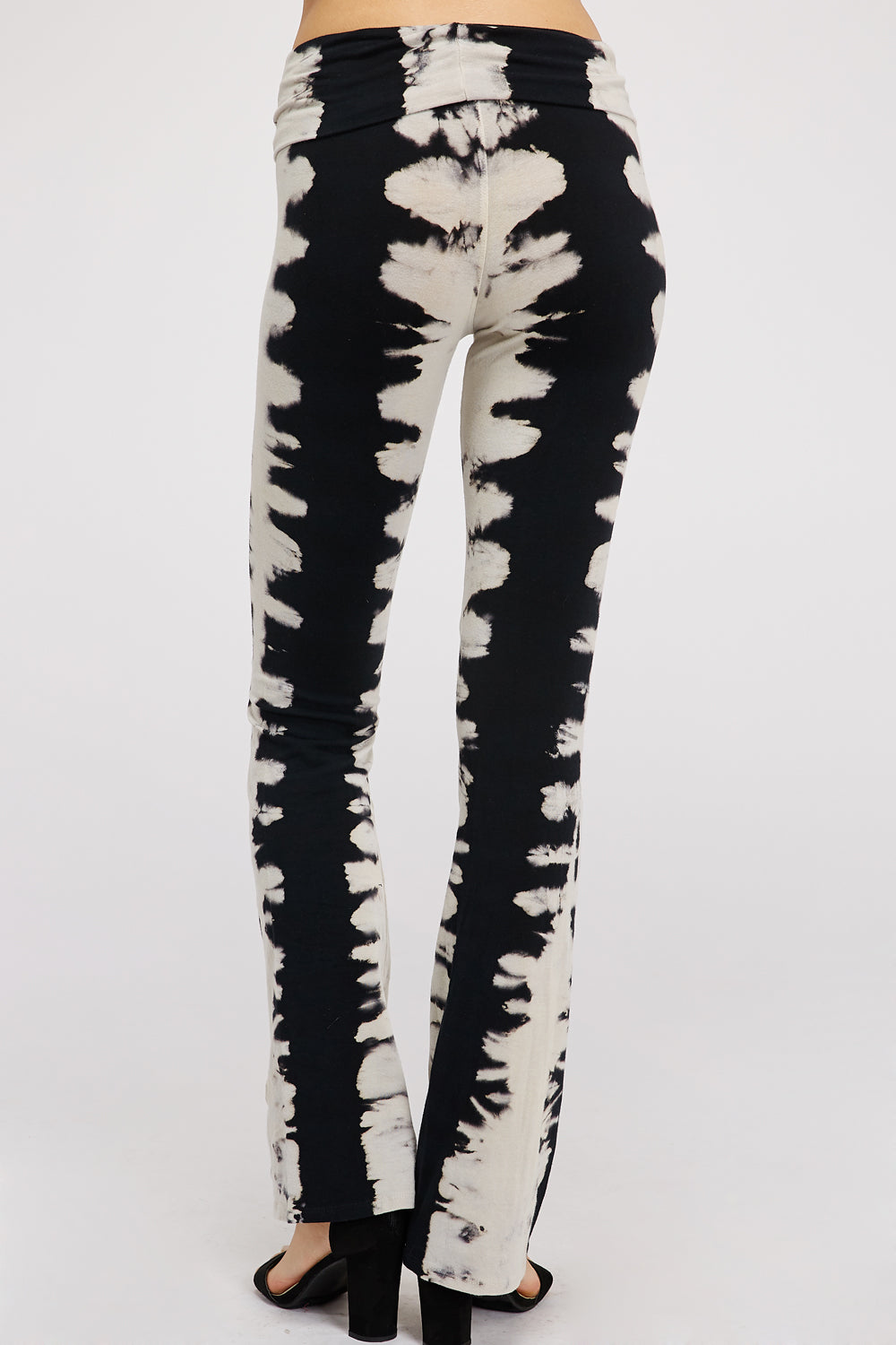 Chic Black & Grey Tie Dye Cotton Leggings