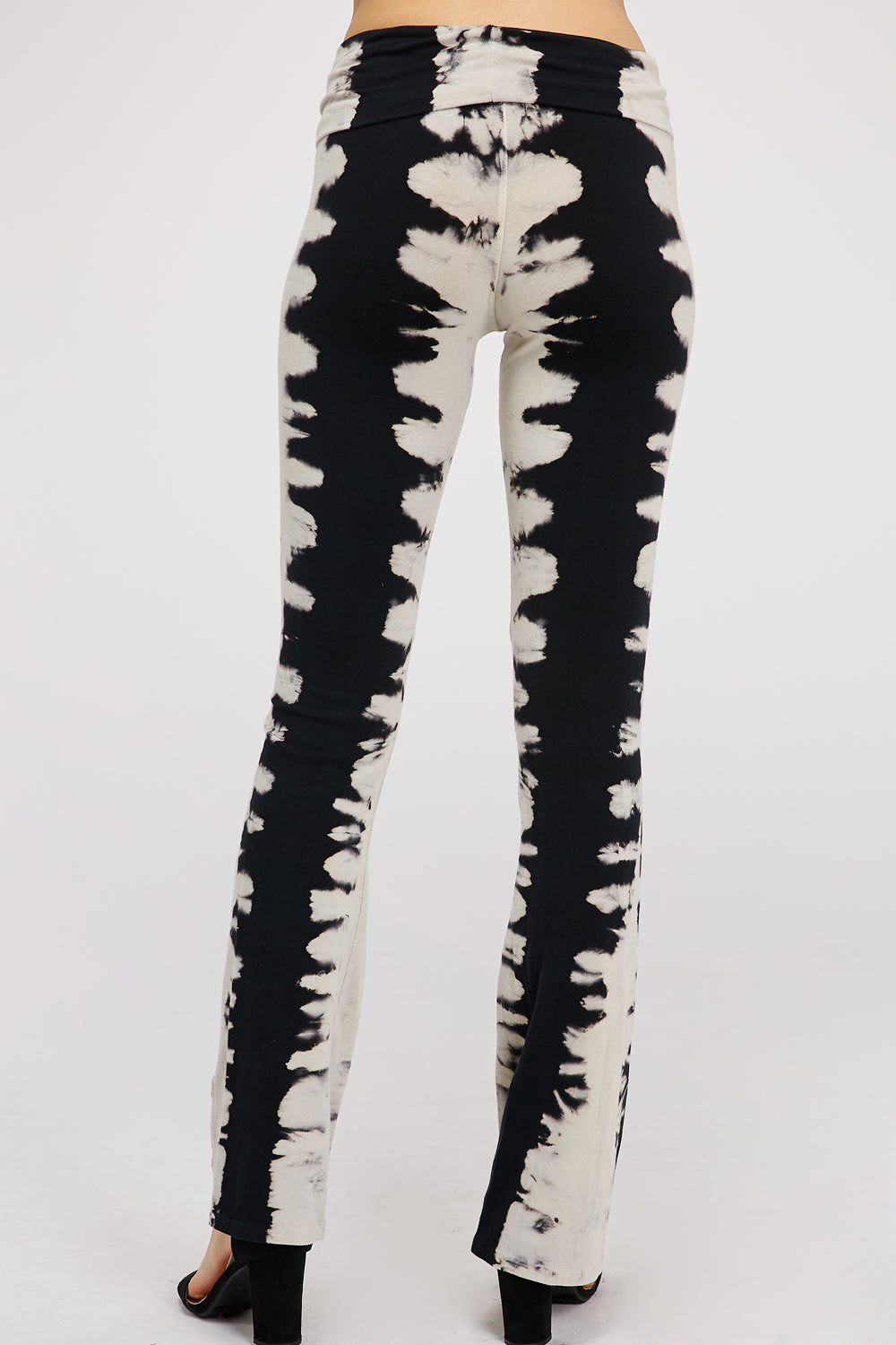 Chic Black & Grey Tie Dye Cotton Leggings