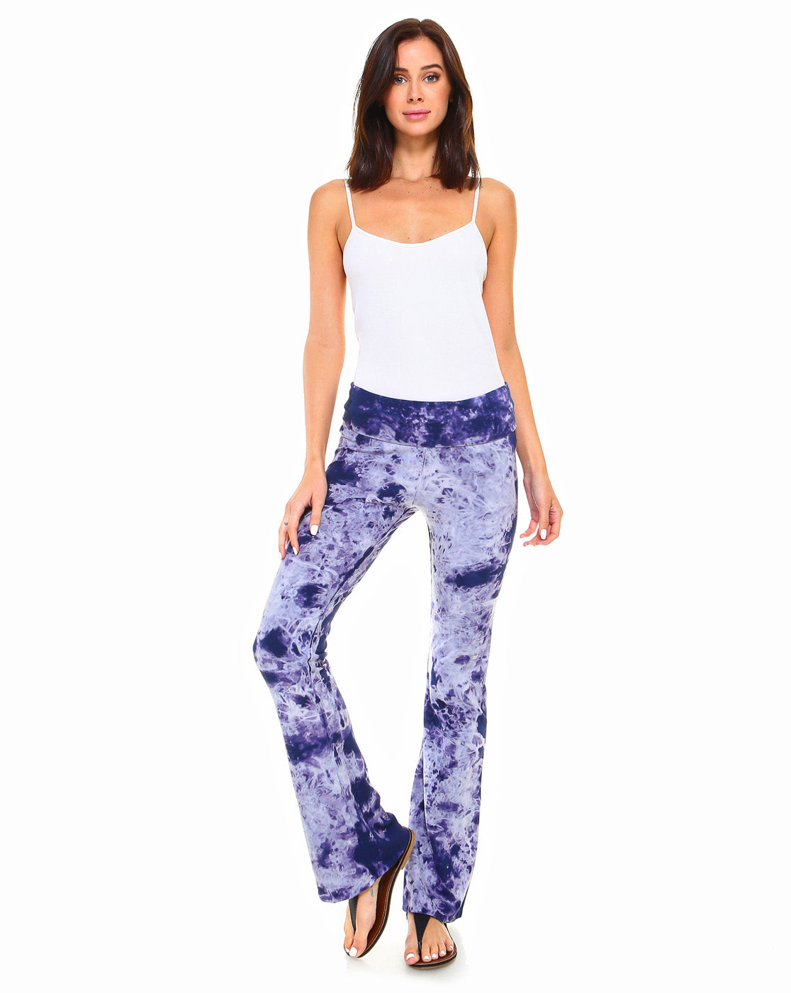 High Waisted Tie Dye Pants, Purple Marble Leggings