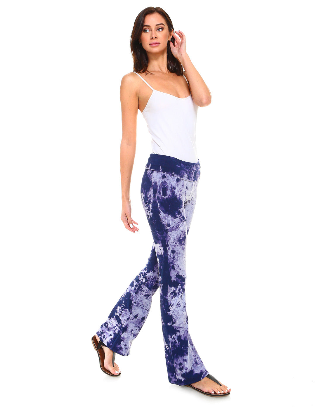 High Waisted Tie Dye Pants, Purple Marble Leggings