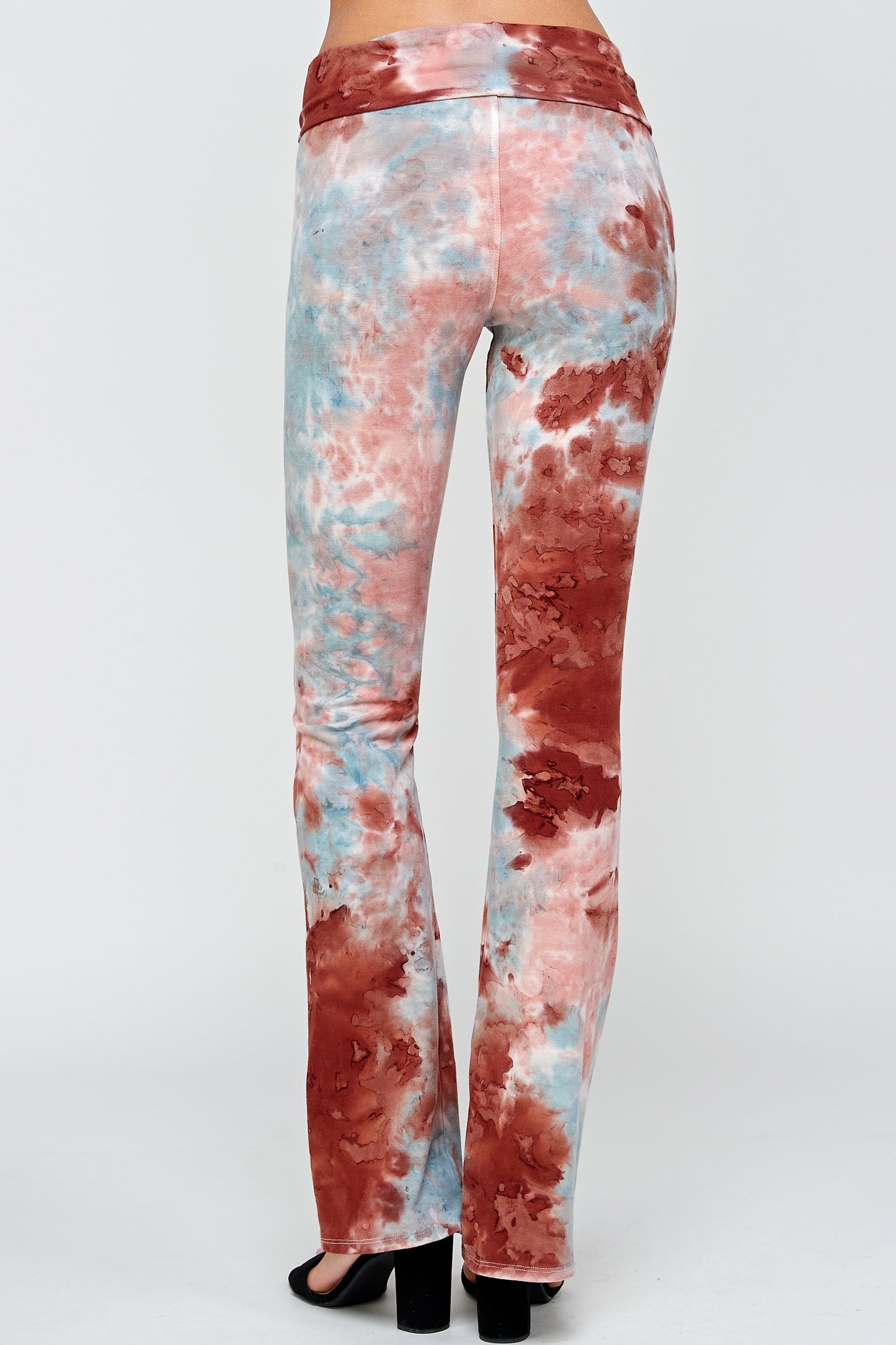 High-wasted Yoga Pants For Women, Workout Tie dye Leggings Wash Fold Over Waistband
