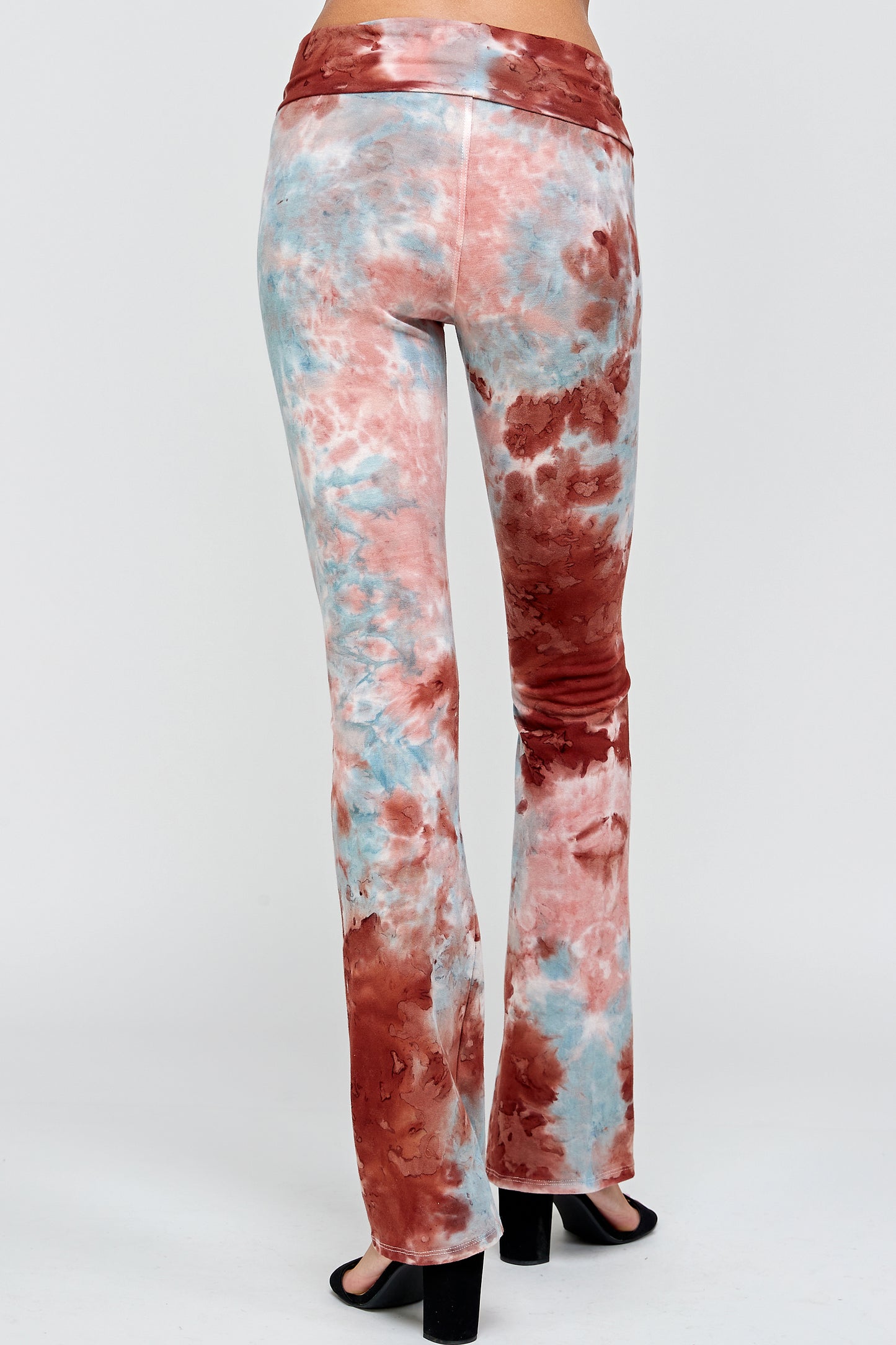 High-wasted Yoga Pants For Women, Workout Tie dye Leggings Wash Fold Over Waistband