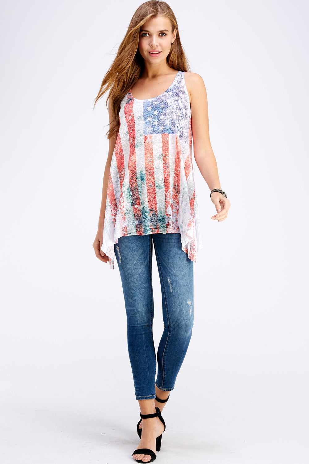 American Flag Inspired Sublimated Tank Top