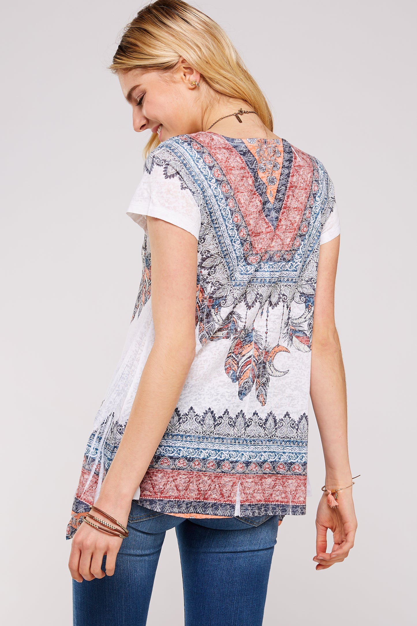 Burnout Tunic top with Shark Bite Hem