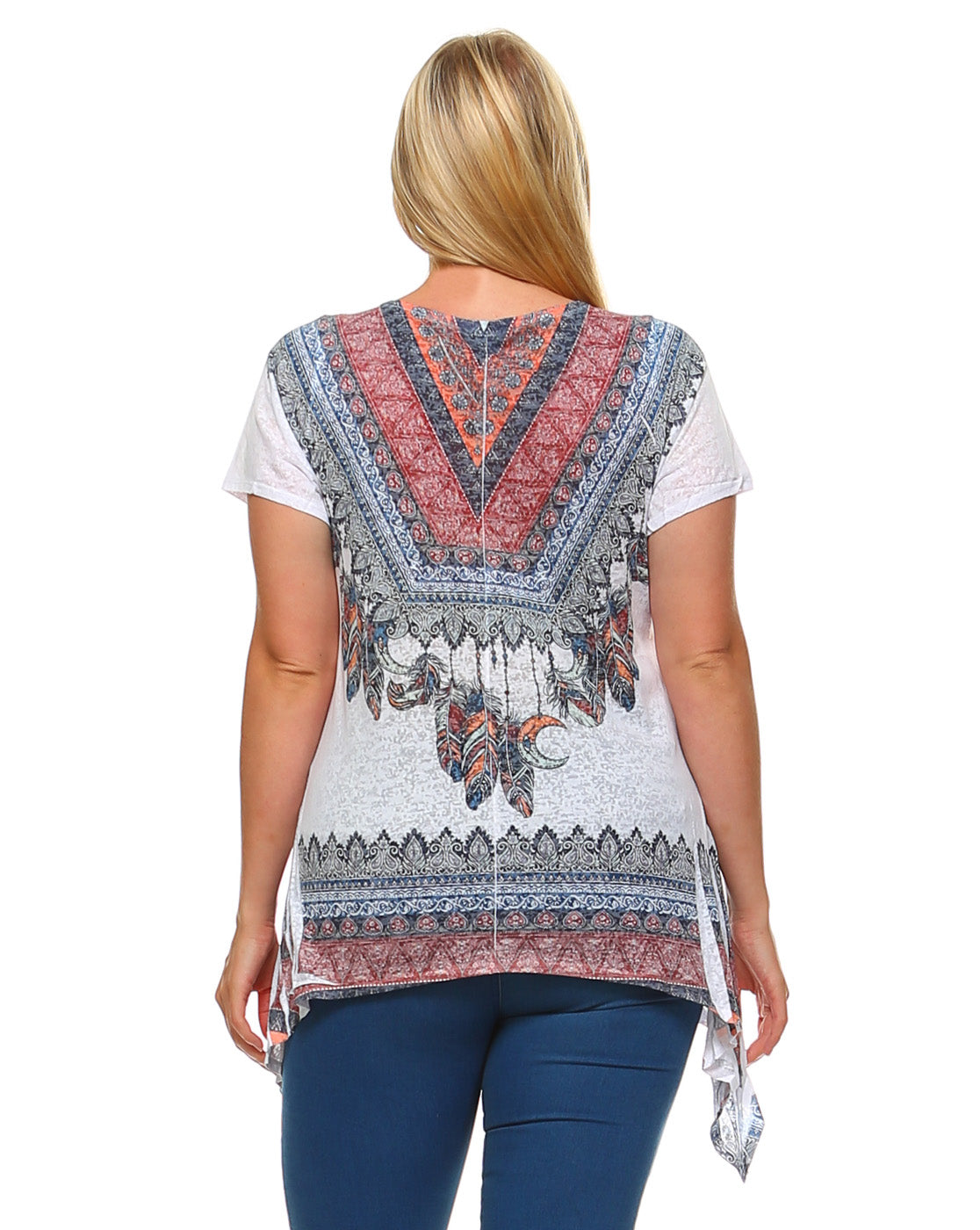 Burnout Tunic top with Shark Bite Hem