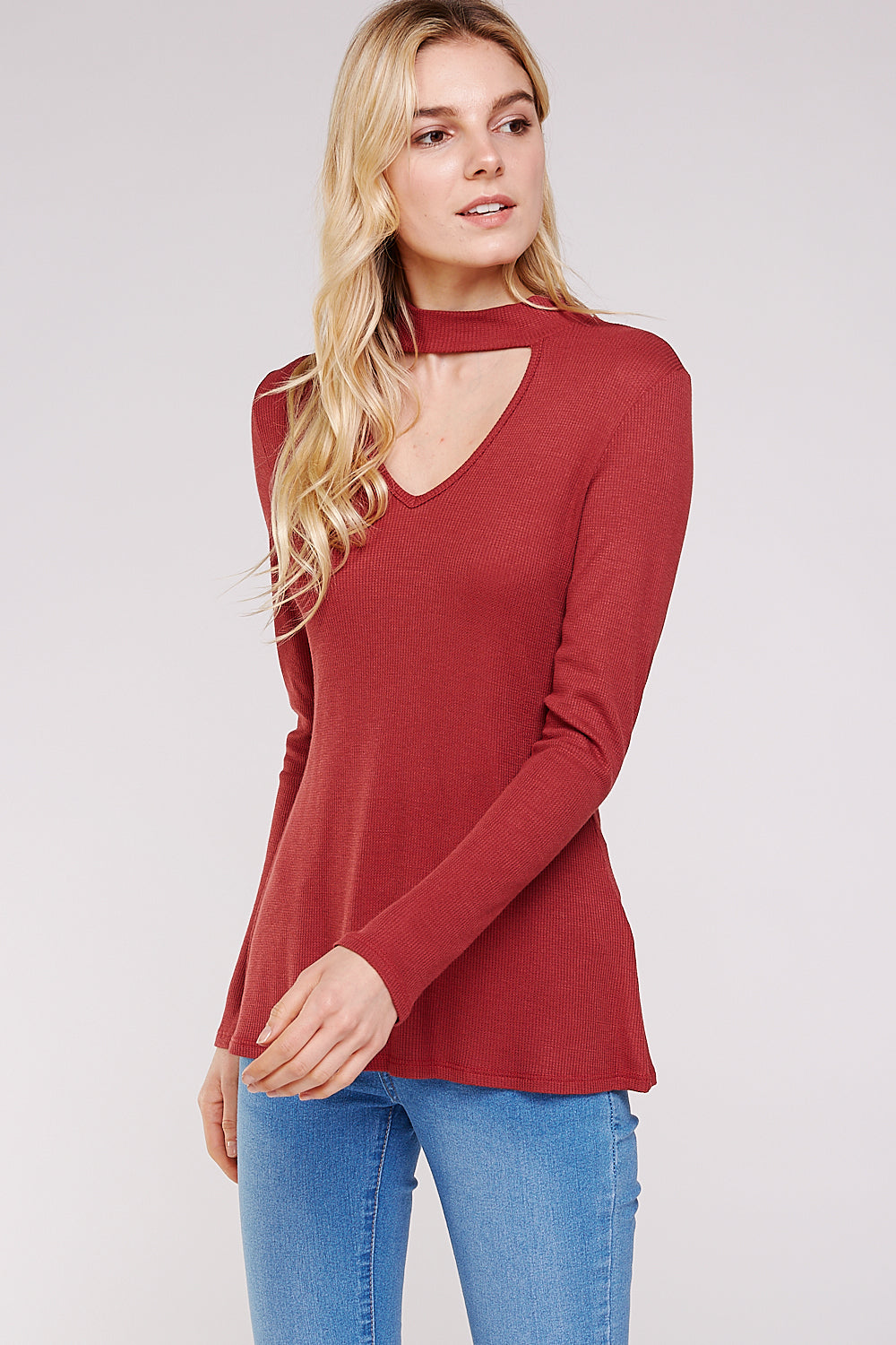 Women’s Thermal Top – Soft Mock Neck Knit Long sleeve Thermal Top