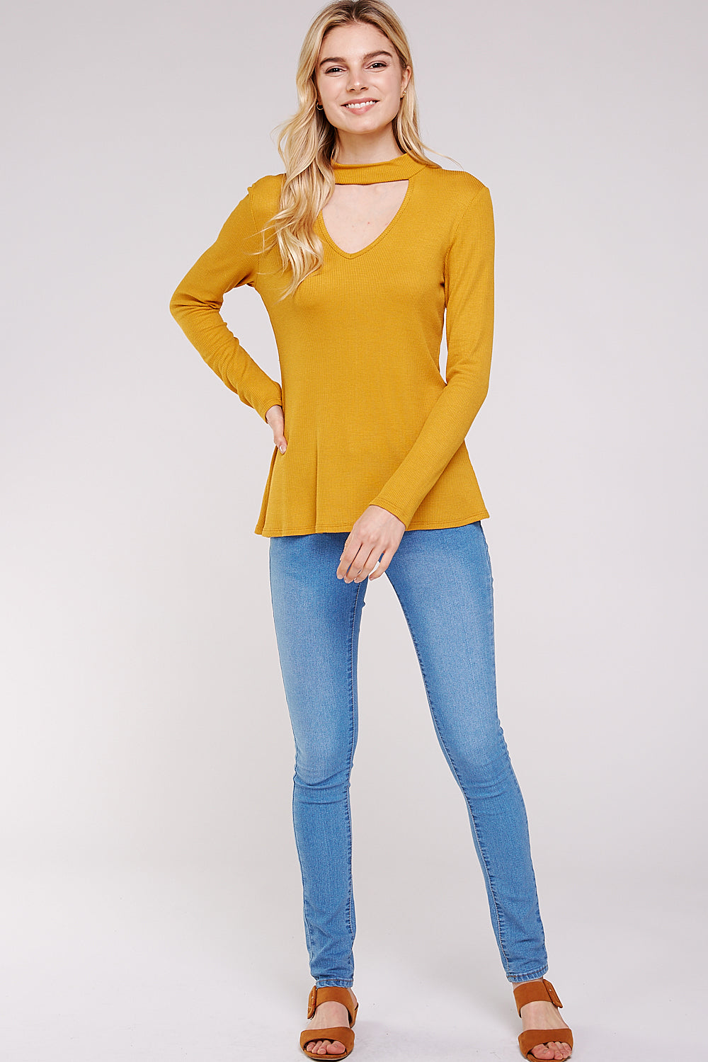 Women’s Thermal Top – Soft Mock Neck Knit Long sleeve Thermal Top