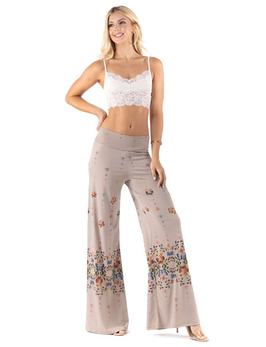 Regular & Plus Size Butterfly Print Palazzo Pants
