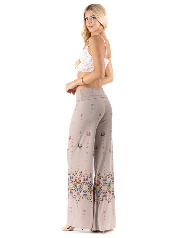 Regular & Plus Size Butterfly Print Palazzo Pants