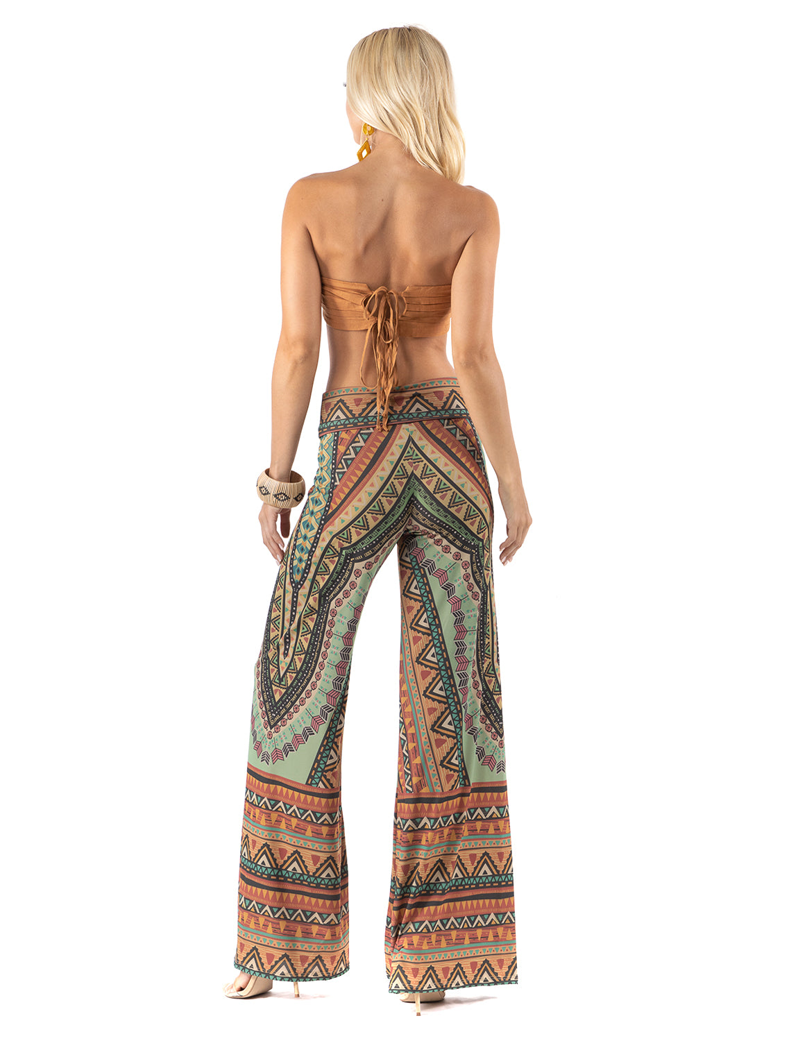 Multicolor Bohemian Style High Waist Palazzo Pants