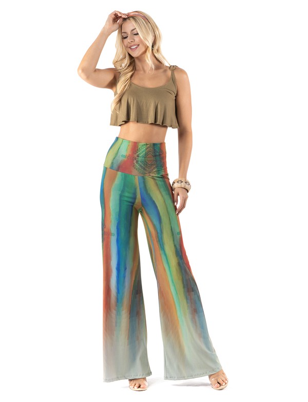 Multicolor Striped High Waist Palazzo Pants