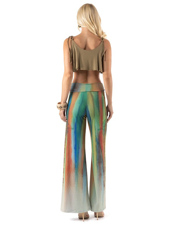 Multicolor Striped High Waist Palazzo Pants