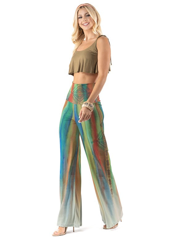 Multicolor Striped High Waist Palazzo Pants