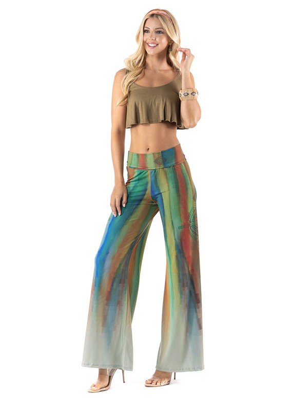 Multicolor Striped High Waist Palazzo Pants