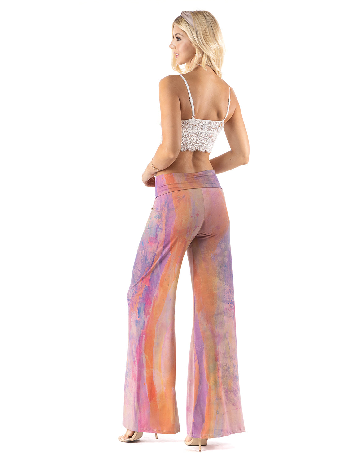 Pink Watercolor Pants Regular & Plus Palazzo Pants