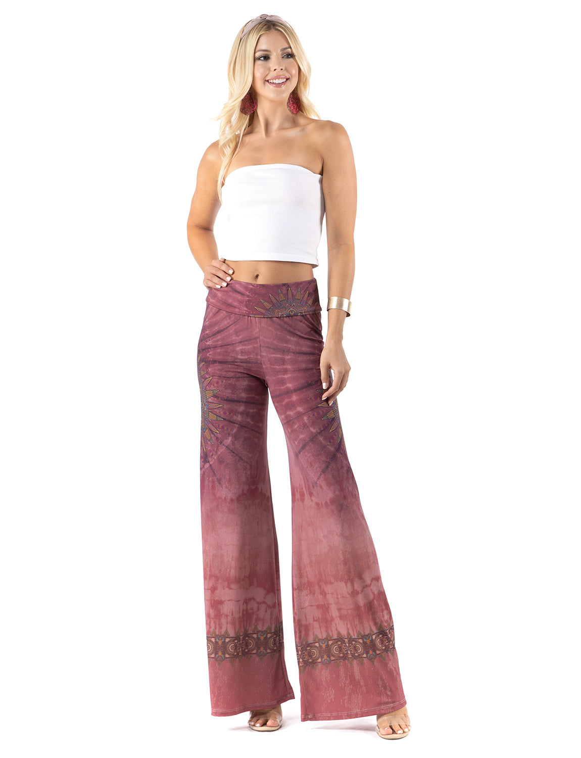 Deep lavender Tie Dye High Waist Palazzo Pants