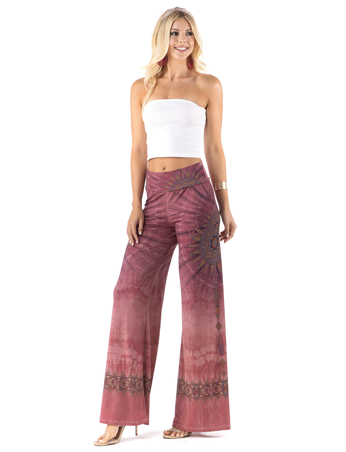 Deep lavender Tie Dye High Waist Palazzo Pants