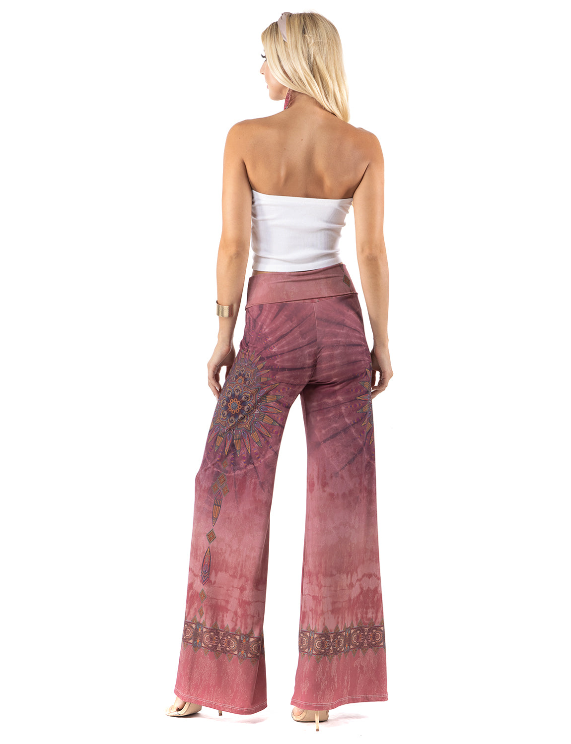 Deep lavender Tie Dye High Waist Palazzo Pants