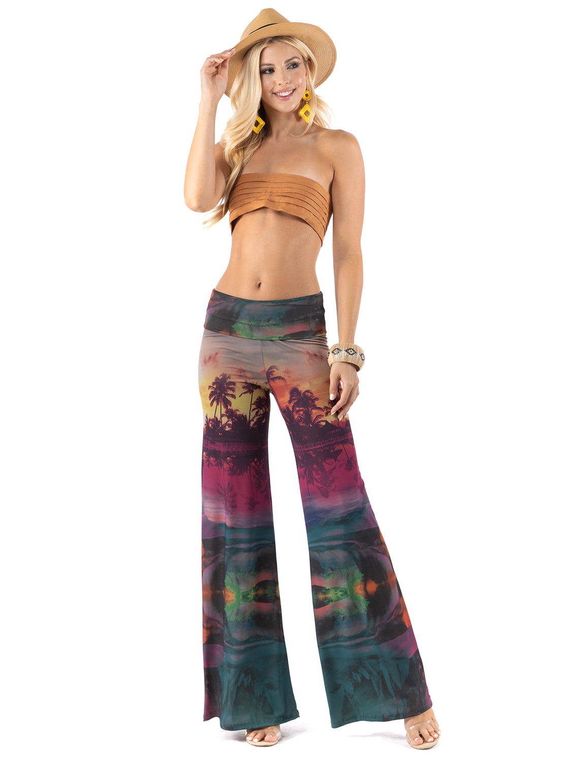 Multicolor Sunset High Waist Palazzo Pants