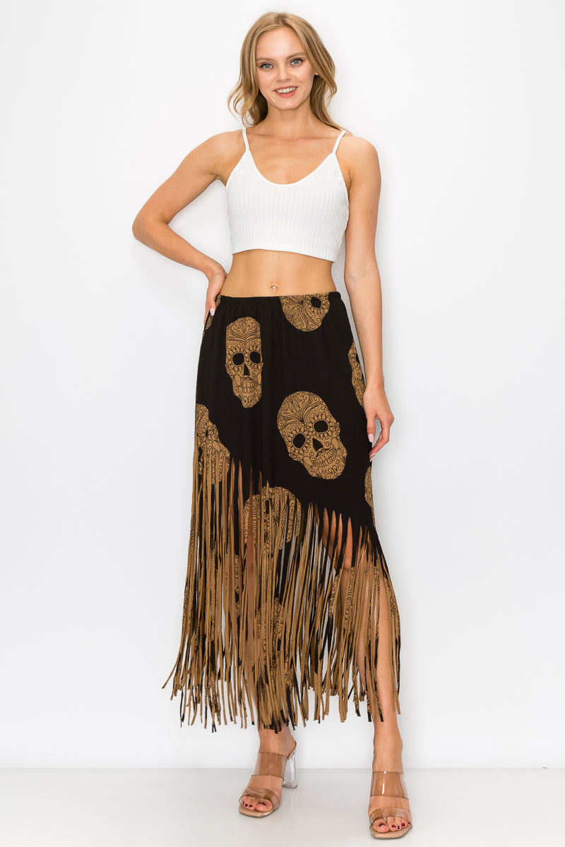 Asymmetric Women Fringe Skirt