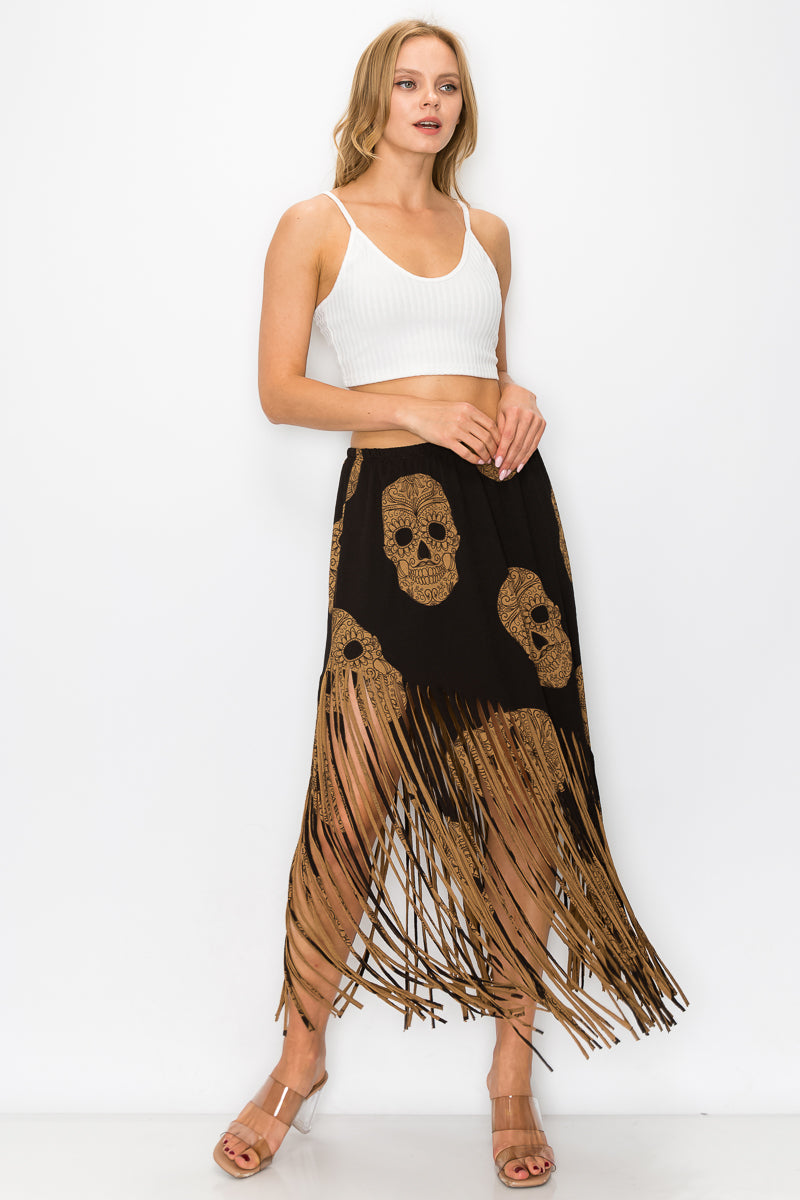 Asymmetric Women Fringe Skirt