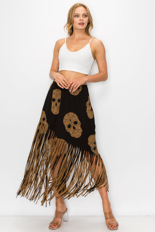 Asymmetric Women Fringe Skirt