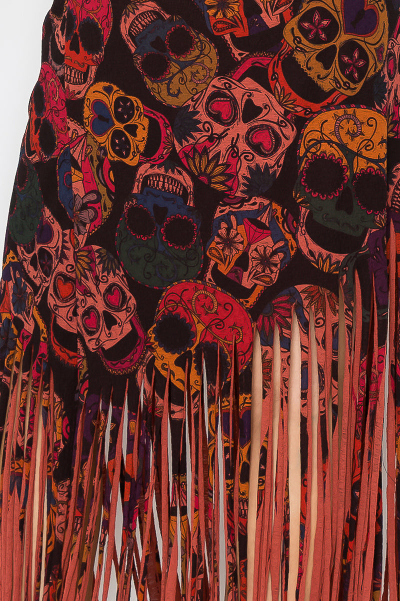 Asymmetric Skull Printed Women Fringe Skirt