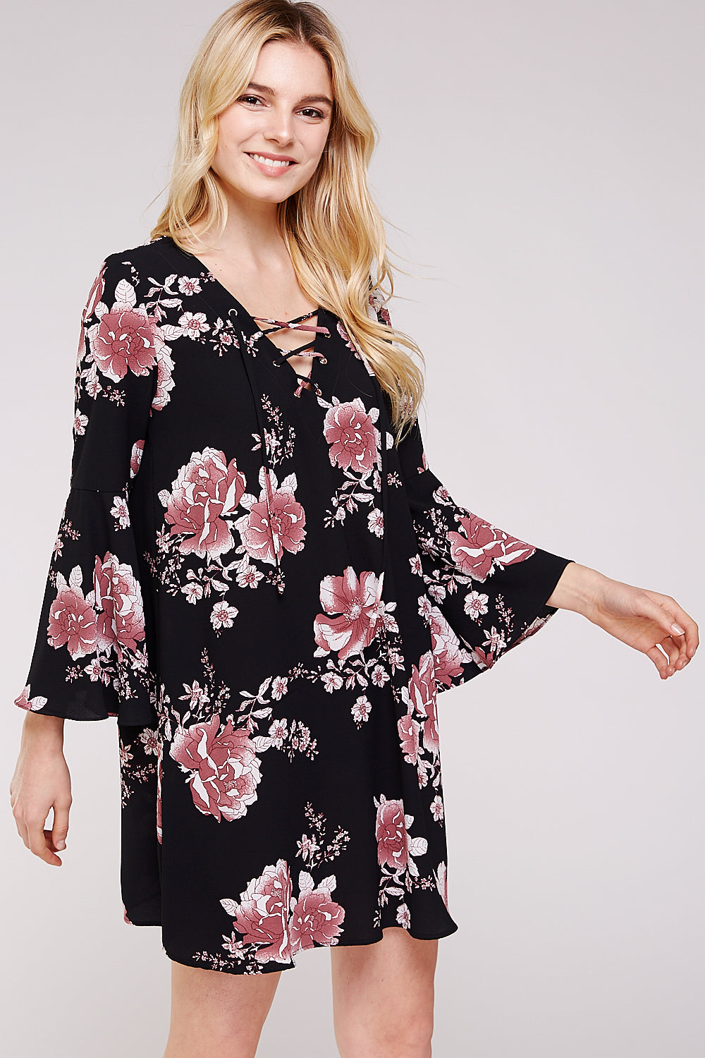 Tunic Dress with Flared Bell sleeves