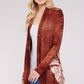 Rusty Beige A-line Long Sleeve Knit Spiral Tie Dye/Ruffled Hem Lining