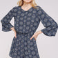 Floral Bell Sleeve Women's Romper