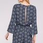 Floral Bell Sleeve Women's Romper