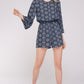 Floral Bell Sleeve Women's Romper